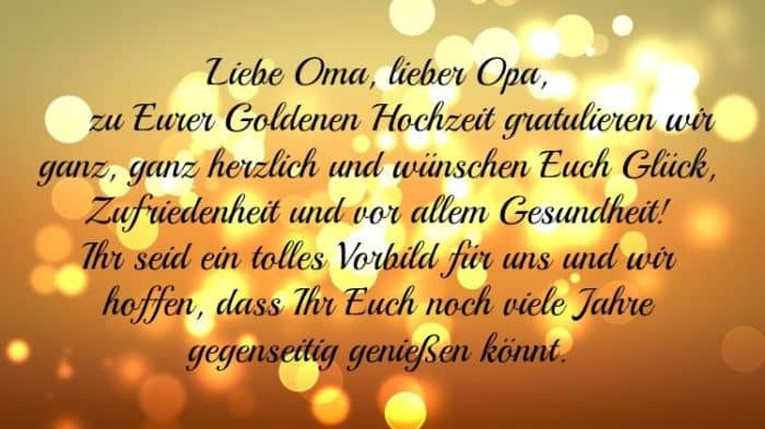 Besinnliche Gedanken für Glückwunsch zur Goldenen Hochzeit der Großeltern